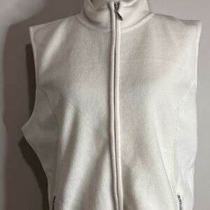Karen Scott Ivory Fleece Vest
